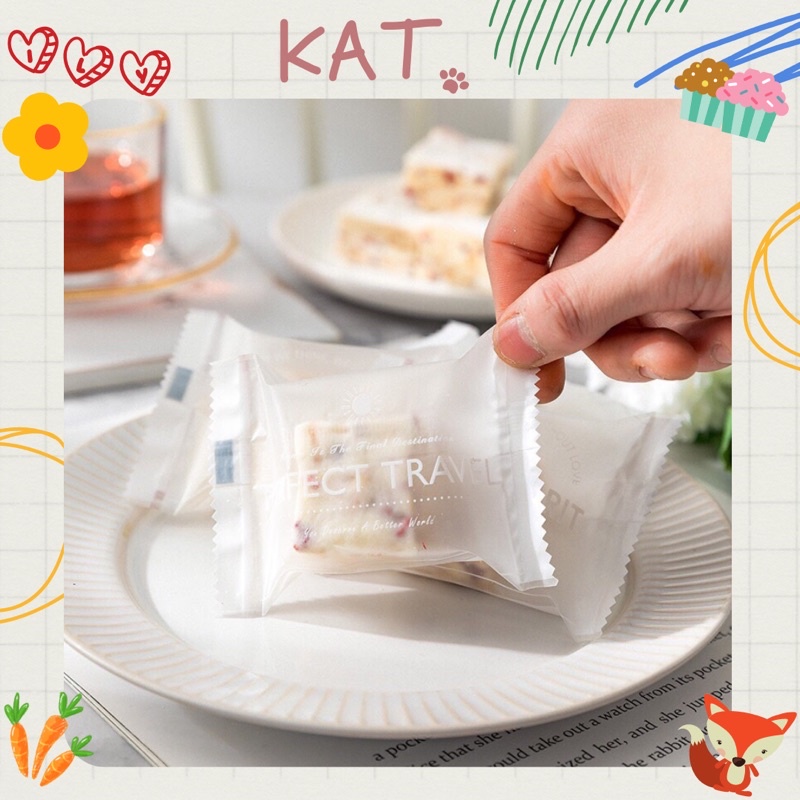 Xấp 100 Túi Gói Bánh Quy Kẹo Nougat Hàn Miệng Túi - KAT Official Store