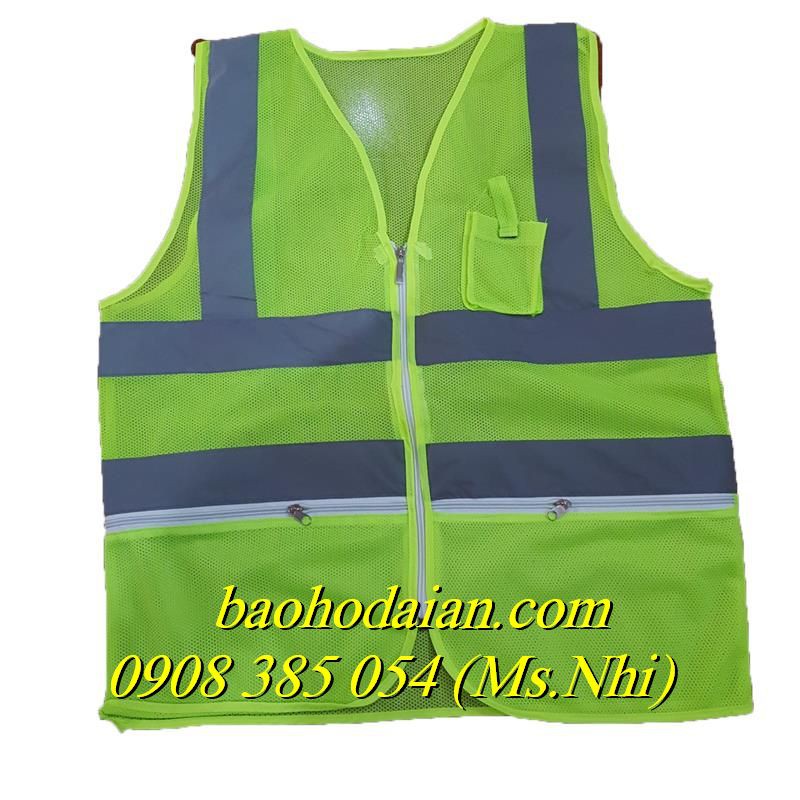 Áo Phản Quang Lưới 3M 3 Dây Kéo Kèm Túi- 2 Màu Lựa Chọn
