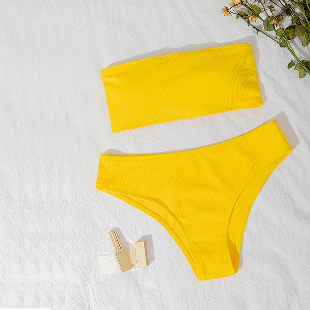 Bộ Bikini Hai Mảnh Không Dây Lưng Cao Gợi Cảm Cho Nữ