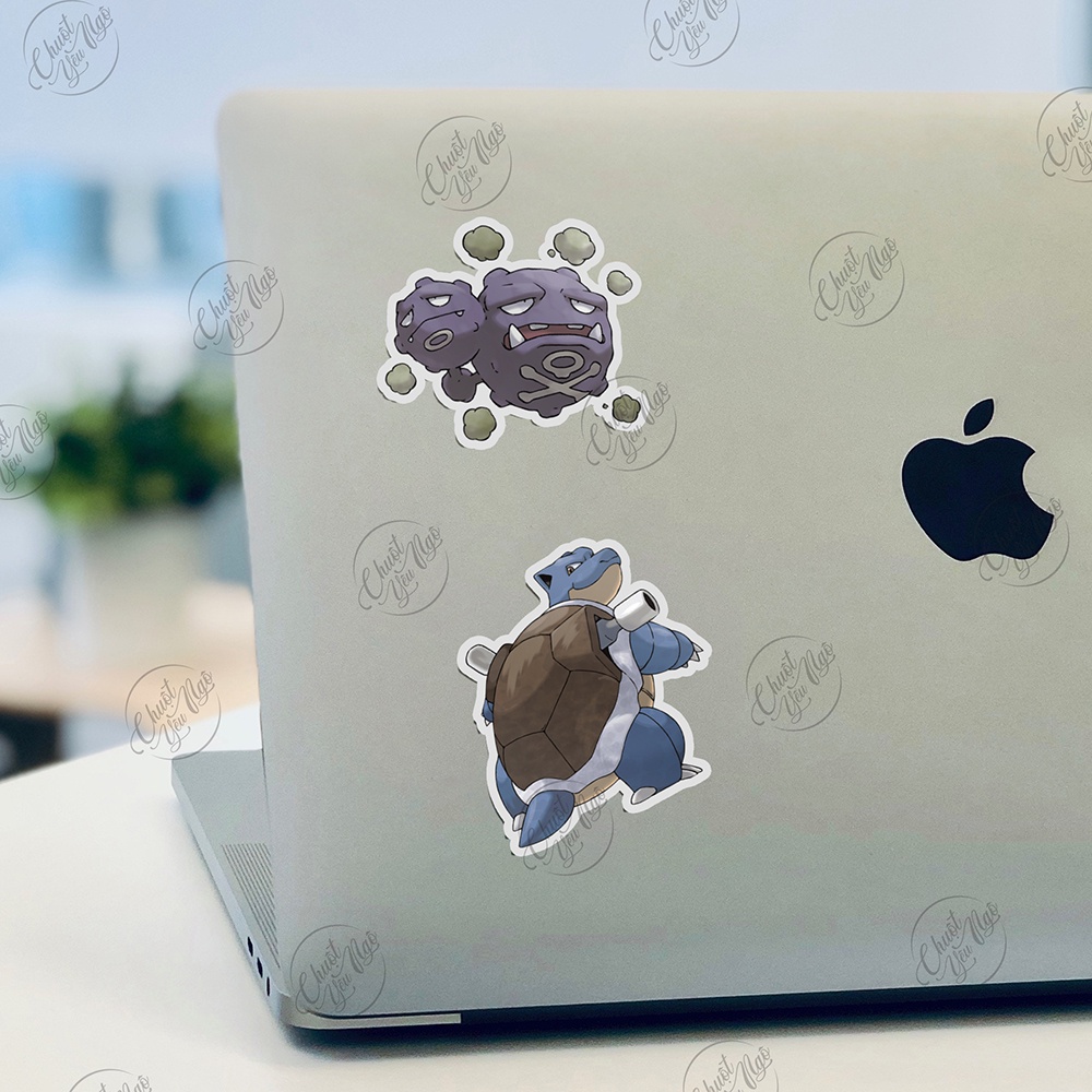 Bộ sticker 150 Pokemon GEN 1 không trùng hình dán trang trí decal hoạt hình Bửu Bối Thần Kỳ Pikachu