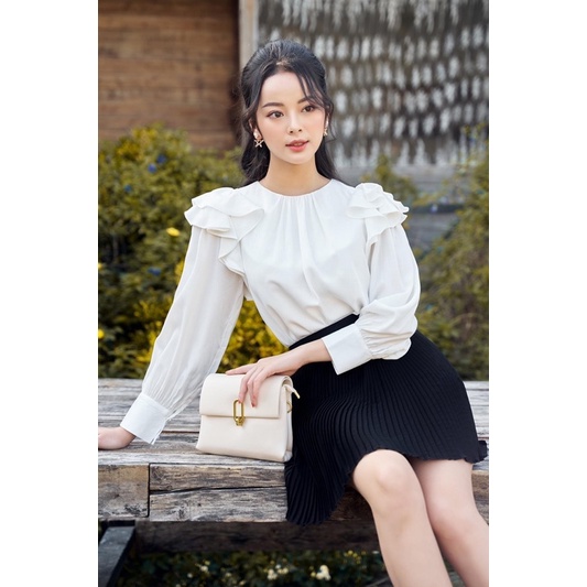 Ceci Cela - Áo Tay Dài Phối Bèo Cổ Điển Dale
