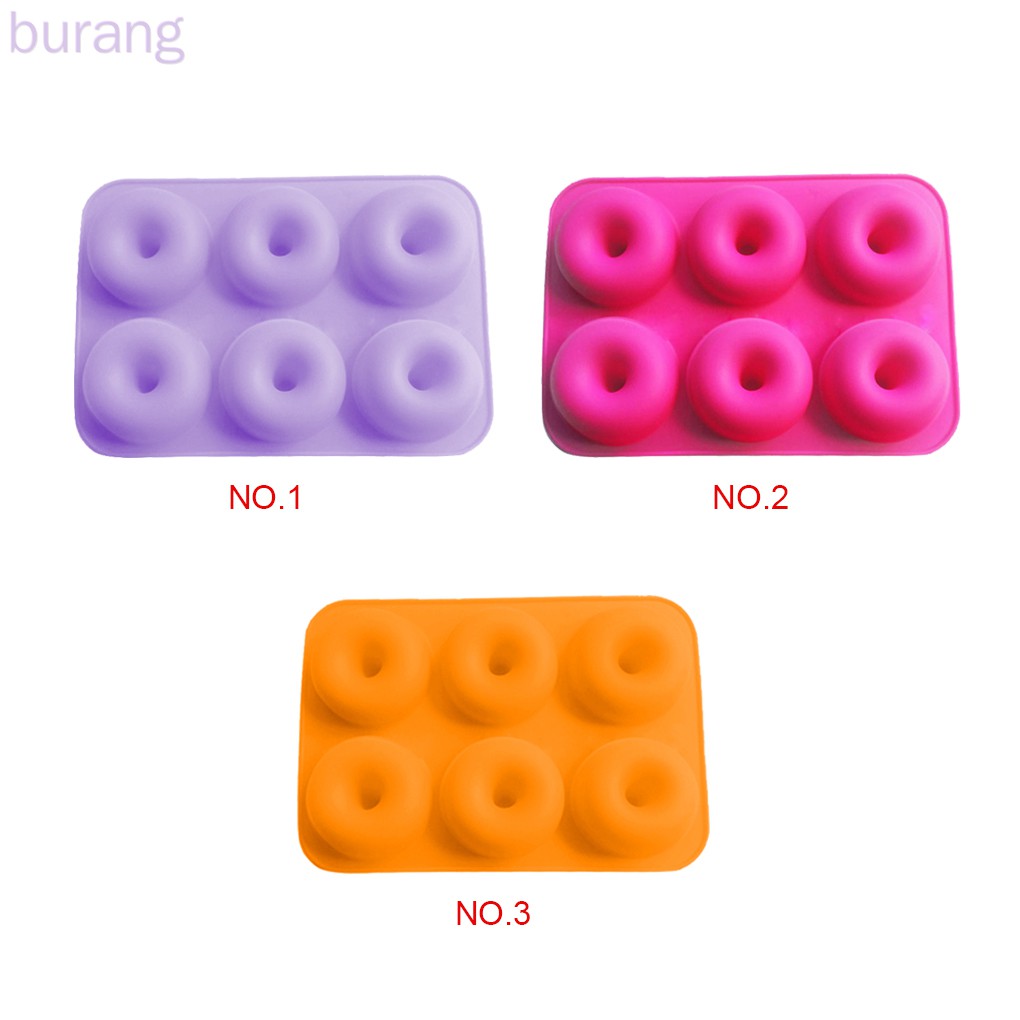 Khuôn silicone làm bánh donut 6 ngăn không dính an toàn
