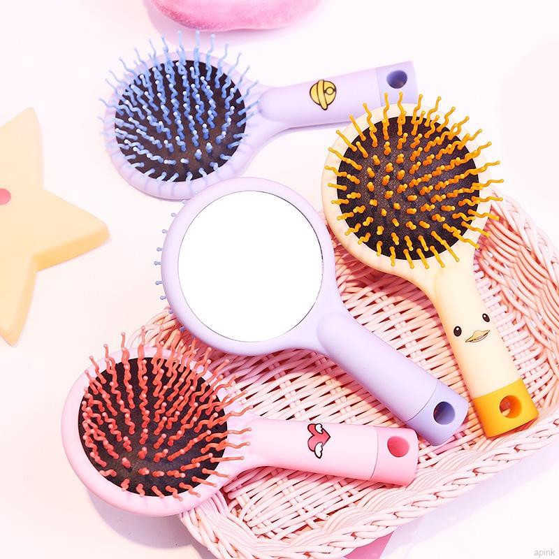 Lược Chải Đầu, Chải Tóc Gỡ Rối Kèm Gương Soi Siêu Cute-Y139-A7T1
