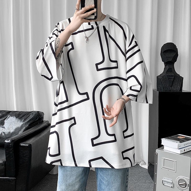 Áo Thun Tay Ngắn Dáng Rộng In Chữ Kiểu Hip-Hop Cá Tính Cho Nam
