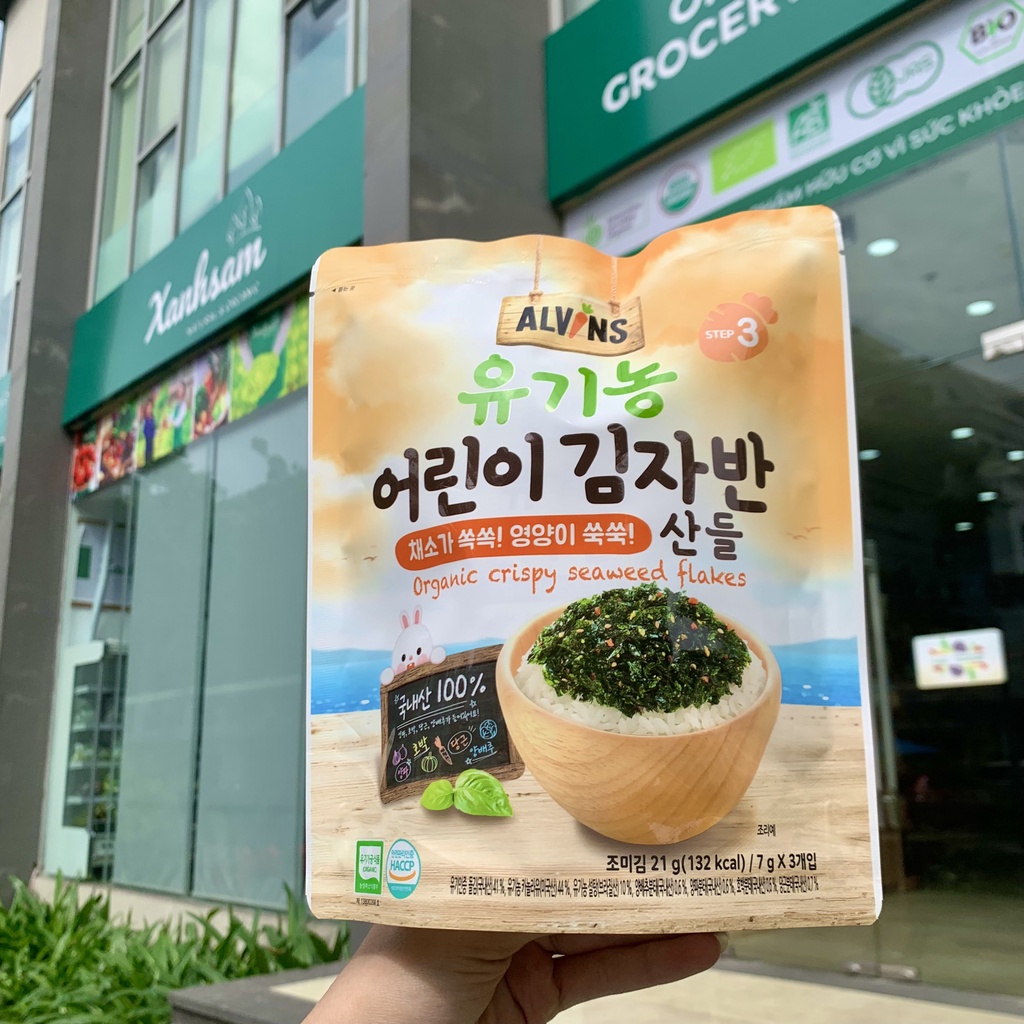 Rong Biển Rắc Cơm Hữu Cơ Alvins Vị Hải Sản Và Rau Củ Cho Bé 21gr - XanhSam Organic
