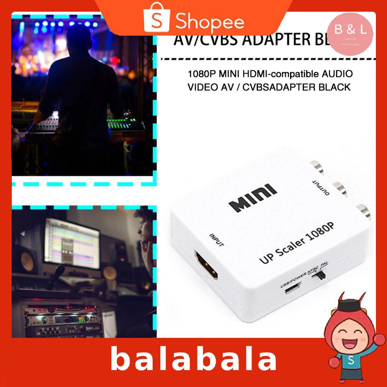 Bộ Chuyển Đổi 1080p Hdmi-Compatible Mini Vga Sang Rca Av Với Giắc 3.5mm