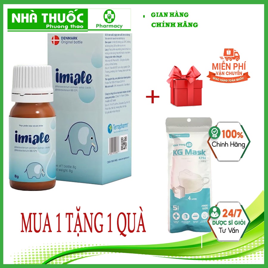 IMIALE Lợi Khuẩn Sống Giúp Bé Tăng Cường Tiêu Hóa Tốt,Hết Táo Bón,Nôn Trớ,Tiêu Chảy(tặng 1 bịch khẩu