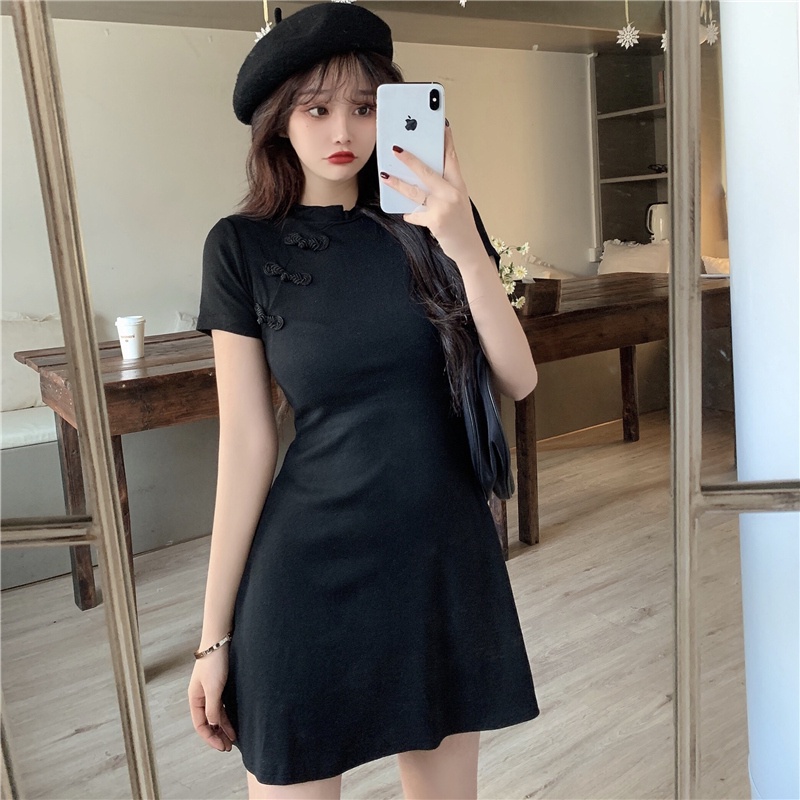 Đầm sườn xám SUXI dáng chữ A màu sắc thanh lịch
