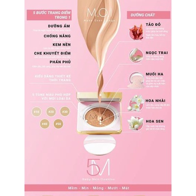 Phấn nước Cushion MOI Hồ Ngọc Hà, tone 50 cho da ngăm, che khuyết điểm, tạo khối date 27/11/2022