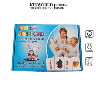 Bộ Thẻ Flashcard 100 Thẻ Học Tiếng Anh 10 Chủ Đề Cho Bé Từ 0-10 Tuổi