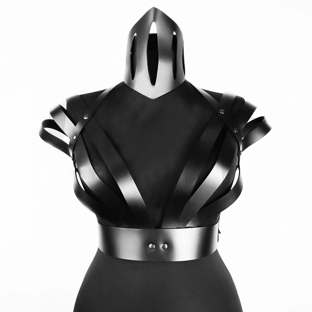 Đai Nịt Ngực Bằng Da Phong Cách Goth Gợi Cảm Có Thể Điều Chỉnh Kích Thước Cho Nữ