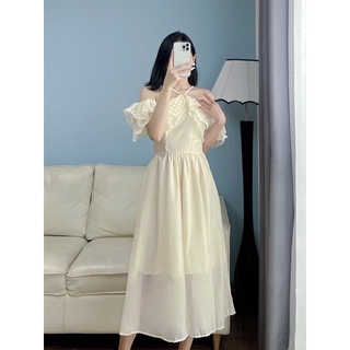 Váy tơ cổ yếm 2 lớp