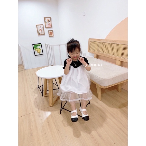 Váy công chúa bé gái dáng xoè chất voan kết hợp cotton