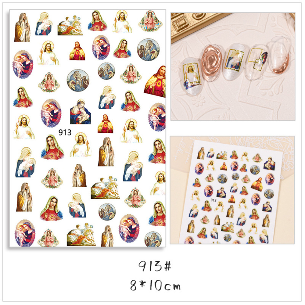 Set 1 / 6 Tấm Hình Dán 3D Trang Trí Móng Tay Nghệ Thuật