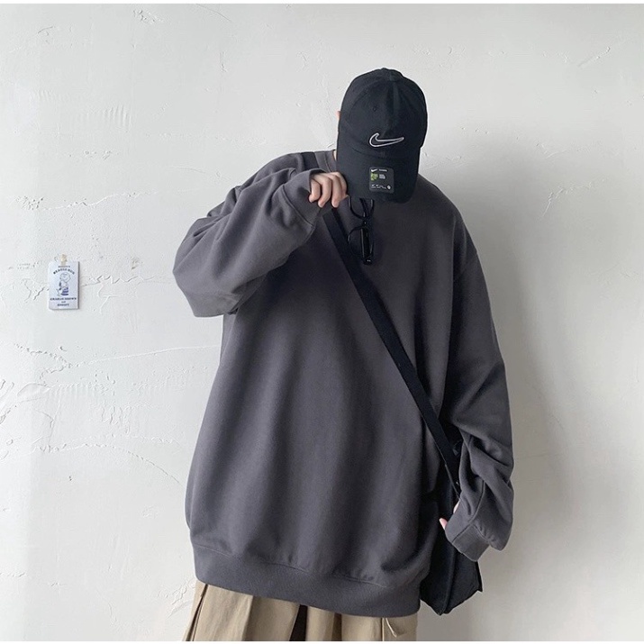 FREESHIP Áo sweater, áo nỉ trơn 5 màu forrm rộng unisex phong cách Ulzzang | BigBuy360 - bigbuy360.vn