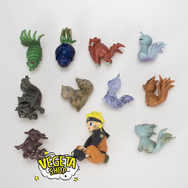 Mô hình Naruto - Mô hình Naruto &amp; Thập vĩ thú - 10 vĩ thú - Trọn bộ 11 mô hình - Cao 6cm