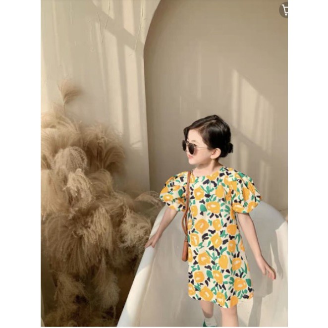 Váy bé gái chất đũi tơ AM729 - Đầm bé gái dáng xinh