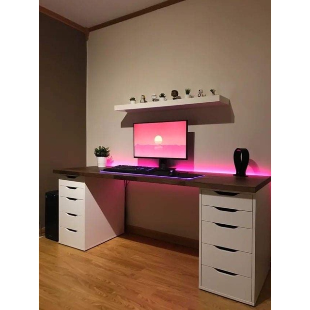 Bàn IKEA thẳng 2 bên hộc