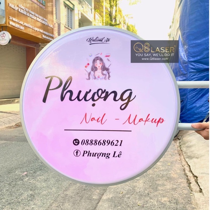 Hộp Đèn Vẫy - Biển Hiệu Tròn - Hộp Đèn Mica - Bảng Hiệu Đèn - Bảng Tên Shop