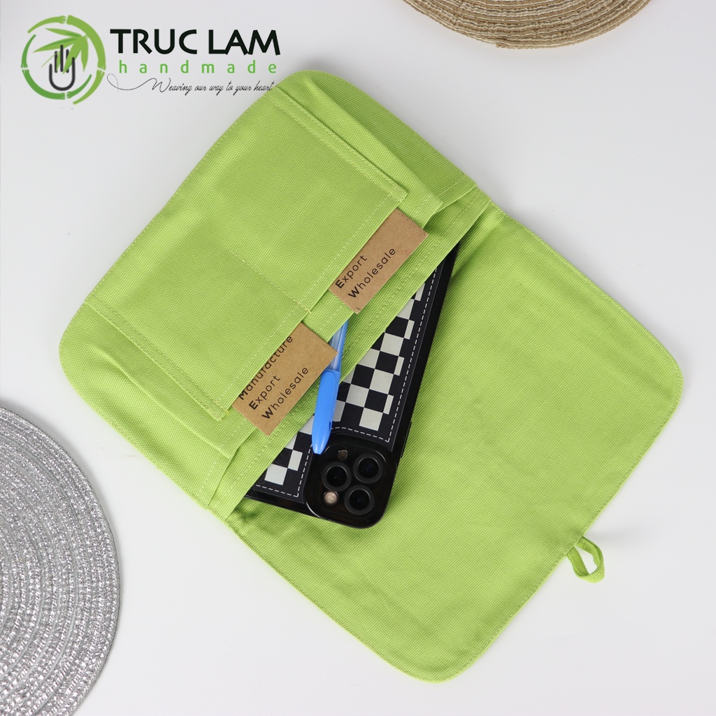 Ví Nữ Cầm Tay Thêu Họa Tiết Chữ Cái F L H Z E Phối Màu Cực Đẹp - Trúc Lâm Handmade