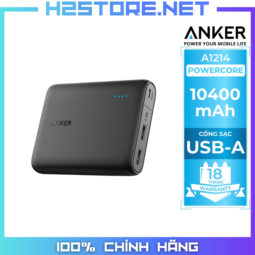 Pin dự phòng Anker PowerCore 10400 - A1214 - Hàng chính hãng