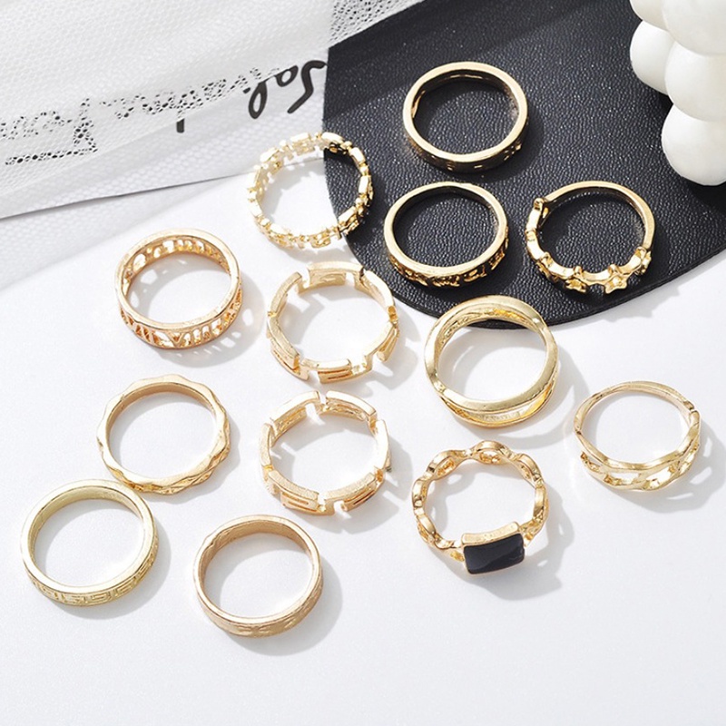 Bộ Nhẫn Đeo Khớp Ngón Tay Họa Tiết Hình Học Ngôi Sao / Bán Nguyệt / Hình Học Màu Vàng Phong Cách Boho Cổ