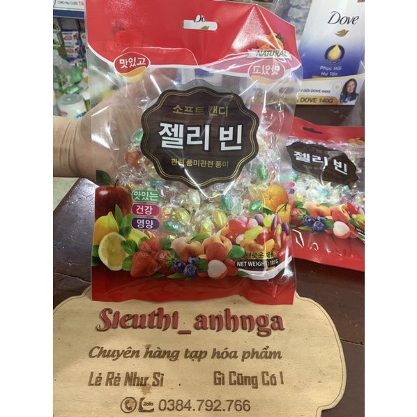 Kẹo Mềm Jelly Bean Hương Hỗn Hợp (Kẹo Óng Ánh) gói 185g