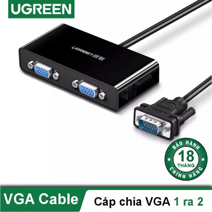 Bộ Chia VGA 1 ra 2 Cao Cấp Ugreen 40254 Chính Hãng (suport 1920 x 1440@60Hz 250Mhz)