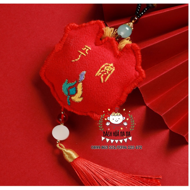 DIY BỘ KIT TỰ THÊU ĐẦU LÂN MẬP - CẦU MAY LÀM MÓC KHOÁ TÚI THƠM TREO Ô TÔ VÀ QUÀ TẶNG - NANA SHOP HANDMADE