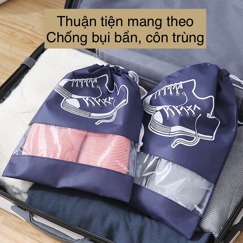 Túi Đựng Giày Đi Du Lịch Dây Rút Tiện Dụng Chống Bụi Chống Nước Vải Không Dệt Thể Thao Converse