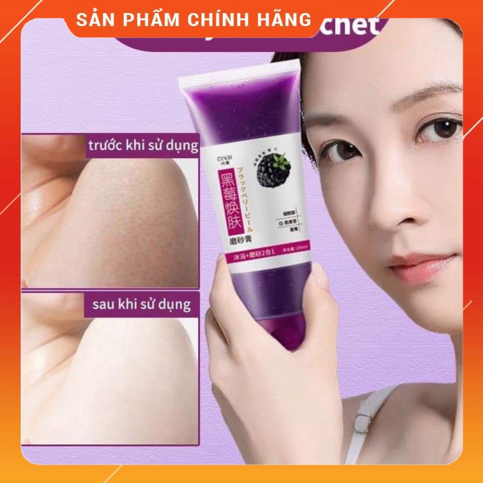 Gel Tẩy Tế Bào Chết Toàn Thân Mâm Xôi Đen GinBi 200ml