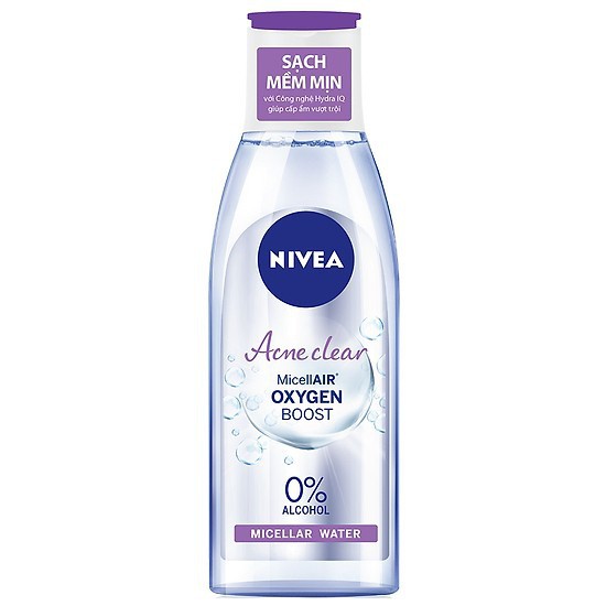 Nước tẩy trang không cồn dành cho da mụn Nivea Acne Care 200ml-Tím