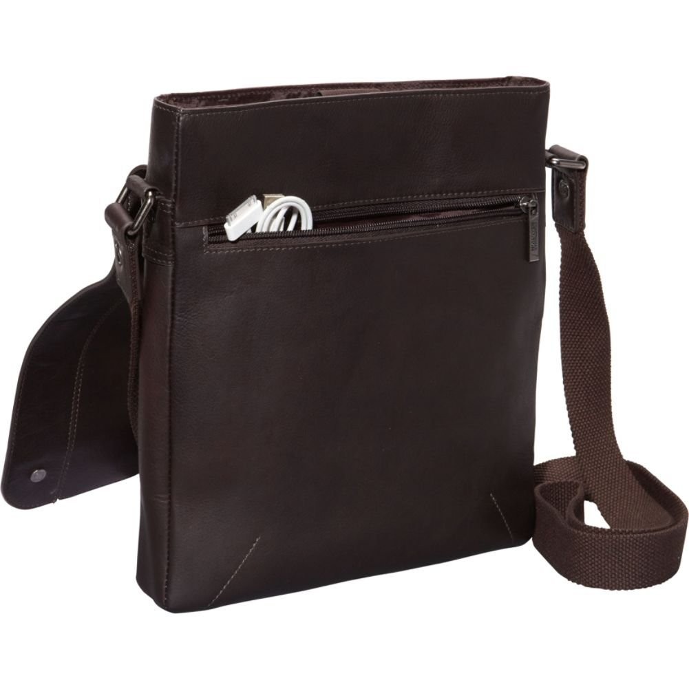 Túi chéo vai bằng da đen Columbia cao cấp Kenneth Cole Reaction Meet Me Half Day Colombian Leather Tablet Day Bag (Mỹ)