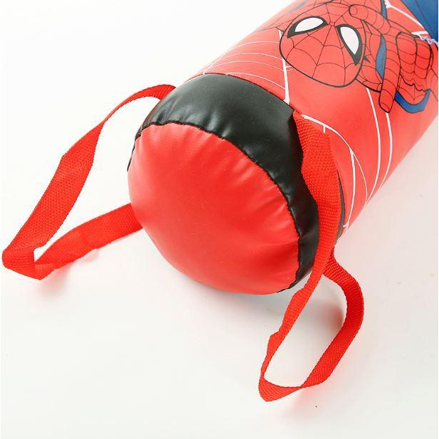 Bộ Túi Đấm Boxing hình Người Nhện Spider Man Chất Liệu Da Mềm An Toàn Cho Bé + TẶNG 2 Găng Tay cho bé (Size Trung)