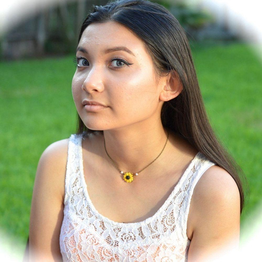 ORIENTLII Vòng cổ Mạ Vàng Mặt Hoa Hướng Dương