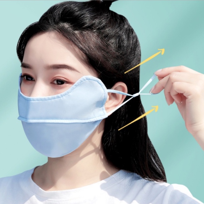 Khẩu Trang Chống Tia UV - Khẩu Trang Chống Nắng UPF 50+ Vải Lụa Siêu Mát