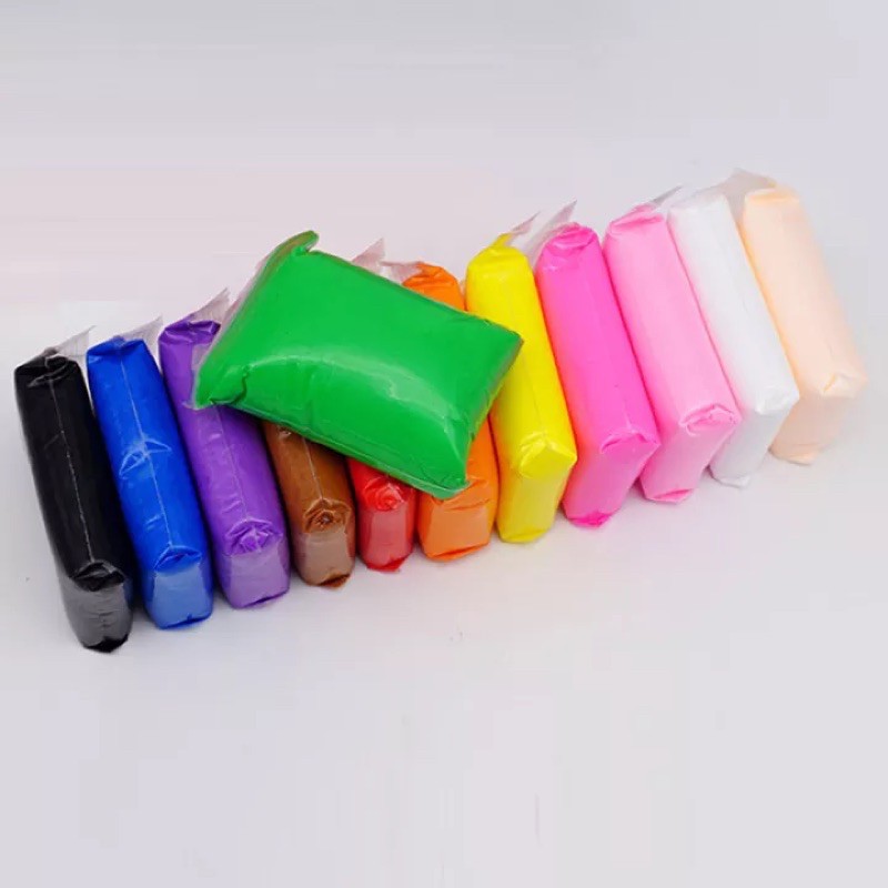 Đất sét nhật Soft Clay 12 màu siêu nhẹ tự khô, đất sét làm butter slime