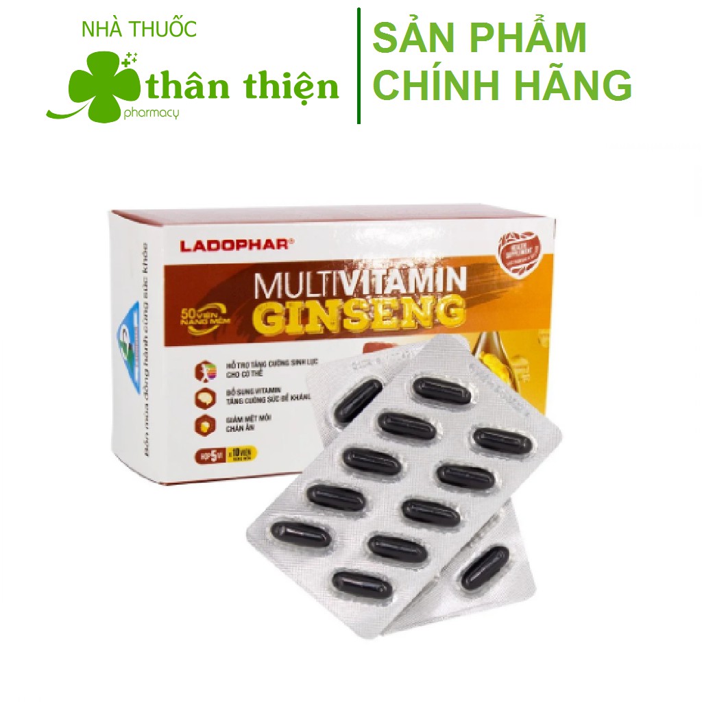 Multivitamin Ginseng – Hỗ trợ tăng cường sức khỏe, giảm mệt mỏi, suy nhược cơ thể (50 viên)