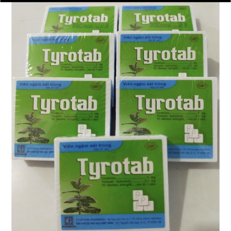 Kẹo ngậm Tyrotab vỉ và hộp nhựa