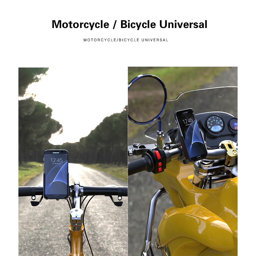 Motorcycle Bicycle Phone Holder Universal Bracket Aluminum Alloy Hand/Mirror Navigation Shockproof Riding Equipment