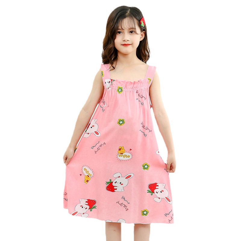 Đầm Hai Dây Họa Tiết Hoạt Hình Xinh Xắn Cho Bé Gái 95-170cm