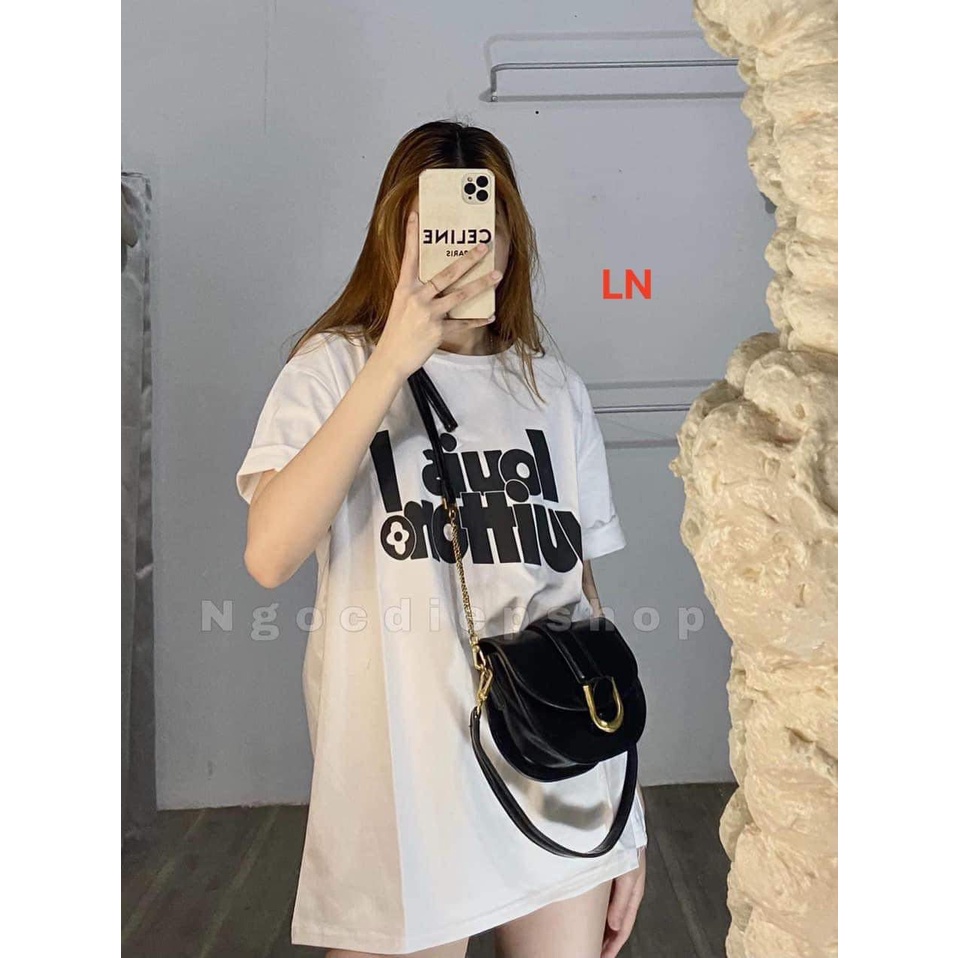 Áo thun Nam Nữ Louiss Vuitton tay lỡ cổ tròn - Áo phông unisex form rộng