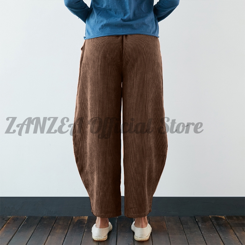 Quần Dài ZANZEA Dáng Rộng Phối Túi Thiết Kế Đơn Giản Phong Cách Vintage