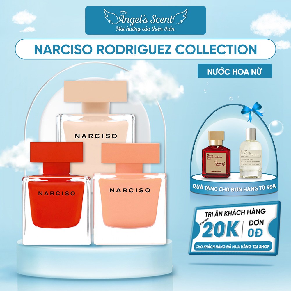 Nước hoa nữ hương phấn bộ ba Narciso Cam Lùn - Narciso Hồng lùn - Narciso Đỏ lùn - Angel's Scent