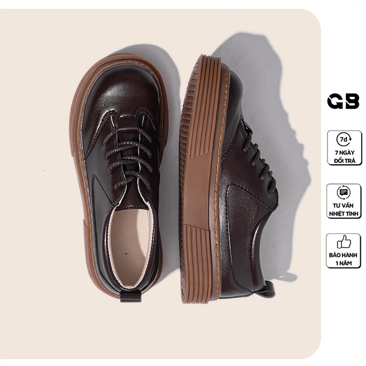 [Mã WABRMH99 giảm 12% đơn 99K]Giày Oxford Nữ Cổ Thấp Da Bóng Đế Cao 3 cm giayBOM B1630