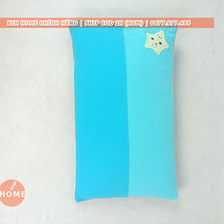 Gối cho bé sơ sinh vải Cara màu Xanh dương size 22x40cm