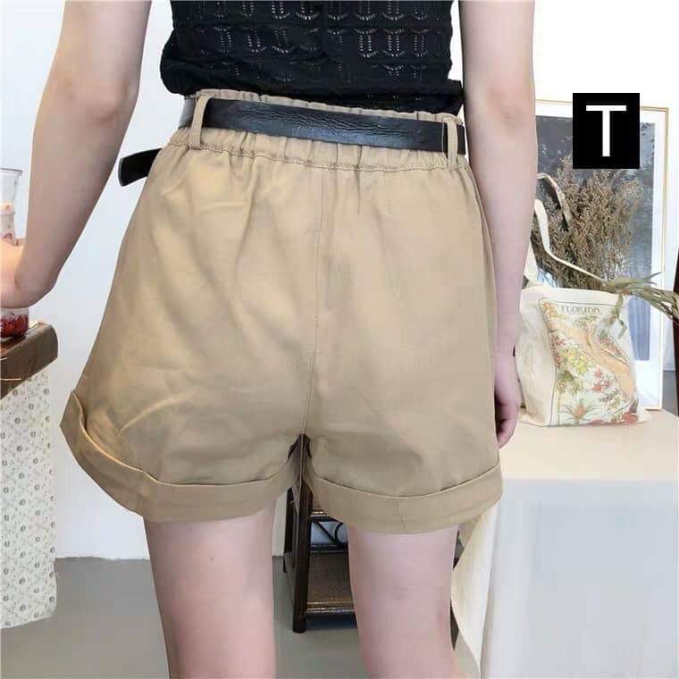 [FREESHIP ĐƠN TỪ 50K] [Kèm thắt lưng] Quần đùi kaki nữ gập gấu DTR0319