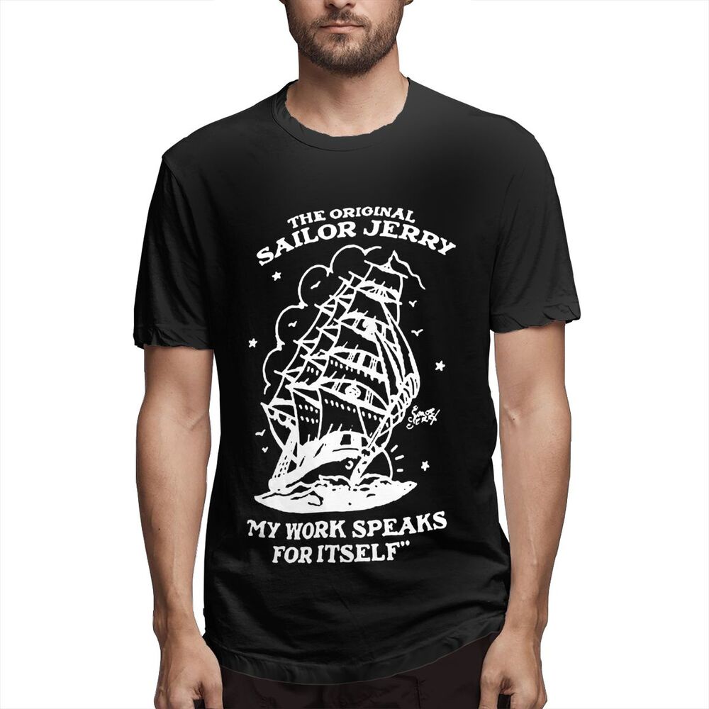 Sailor Jerry Áo Thun Thể Thao Tay Ngắn Cổ Tròn Dáng Rộng In Hình Thủy Thủ Mặt Trăng Vui Nhộn Hợp Thời Trang Cho Nam