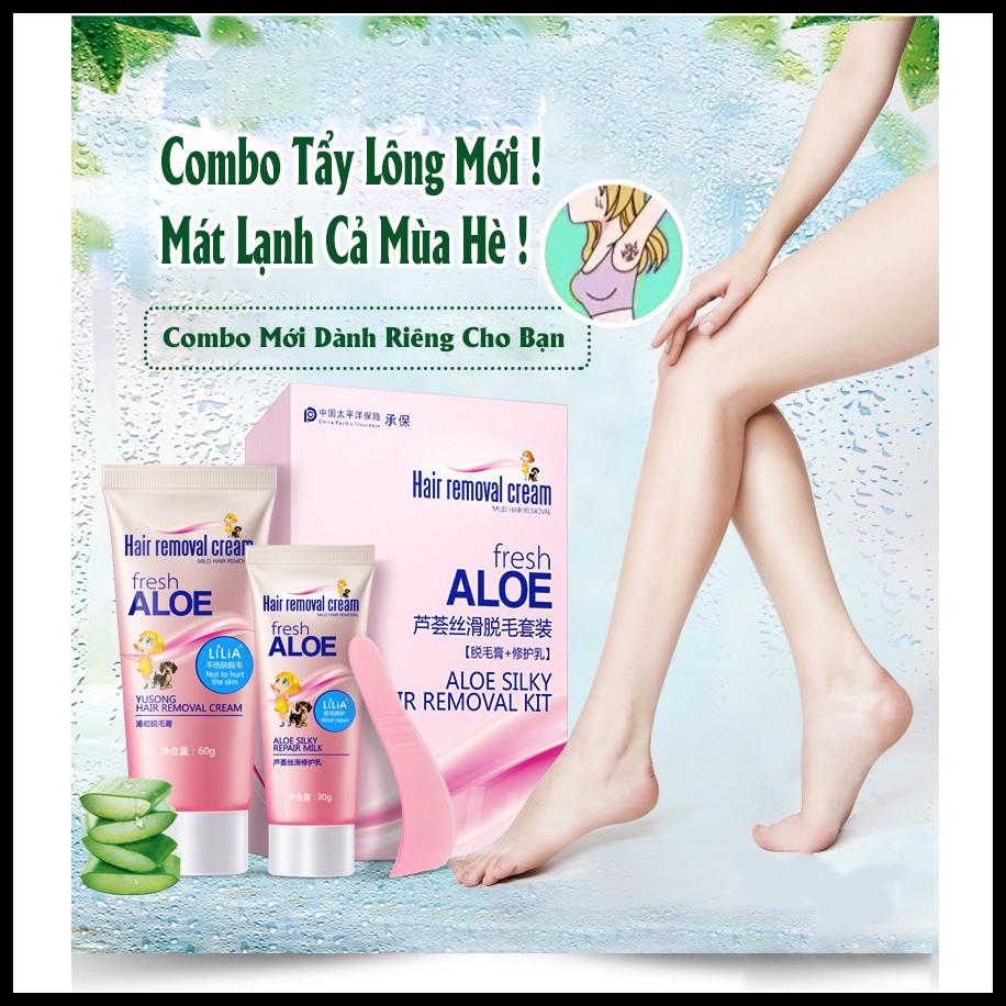 [Hàng Có Sẵn] LiLiA Combo Bộ 2 Chai kem dưỡng da body và kem triệt lông tẩy lông LiLiA an toàn hiệu quả 60g