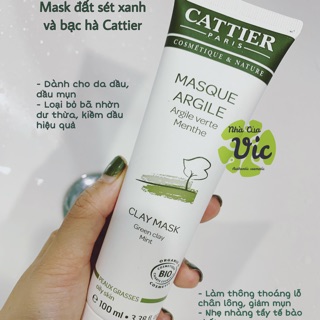 Mặt nạ đất sét bạc hà Cattier Green Clay Mas